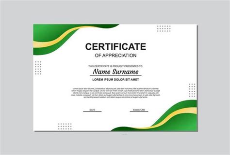 Certificate Template Green Vector Art Icons And Graphics For Free