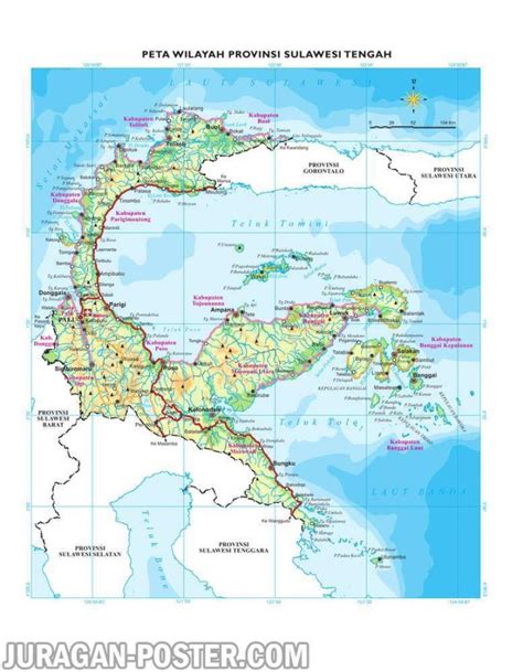 Gambar Peta Sulawesi Tengah Lengkap Gambar Peta
