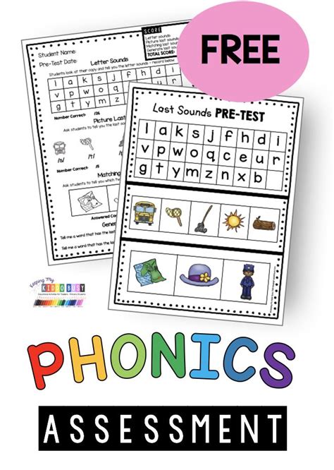 Free Phonics Assessment And Worksheets Kindergarten First Grade