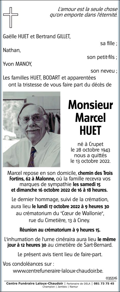 Marcel Huet 13102022 Dans Nos Pensées