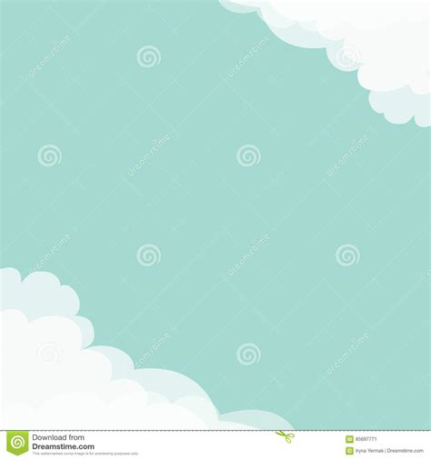 Blue Sky Cloud In Corners Frame Template Cloudshape Cloudy Weather