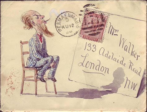 ¤ Artful Hand Illustrated Envelope Sent To Mrs Walkers 133 Adelaide