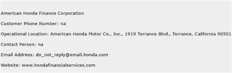 This page provides a brief financial summary of honda motor co ltd adr as well as the most significant critical numbers from each of its financial reports. American Honda Finance Corporation Customer Service Phone ...