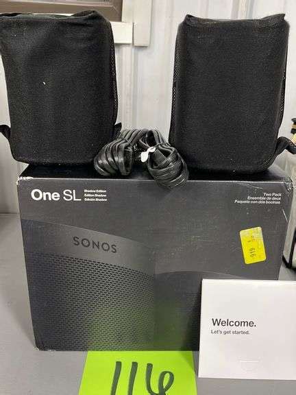 Sonos One Sl Shadow Edition Speaker Set In Box Earls Auction Company