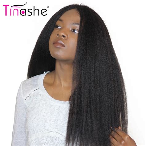 Tinashe Kinky Straight Hair Natural Color Brazilian Hair Weave Bundles