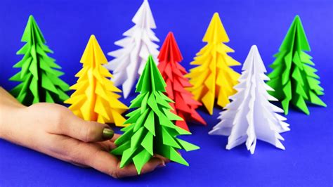 How To Make 3d Paper Christmas Tree 5 Minutes Craft Diy Tutorial Youtube