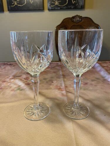 marquis by waterford crystal stemmed wine glasses brookside set of 2 germany ebay