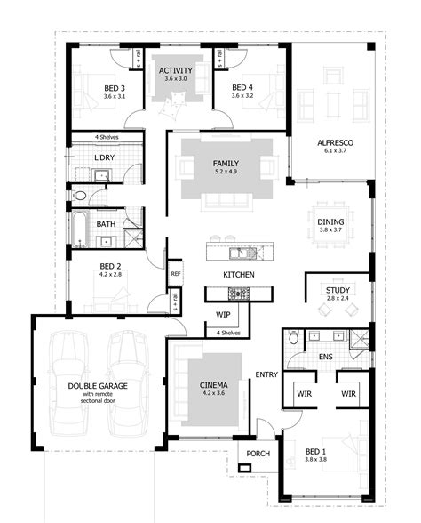 4 Bedroom House Plans And Home Designs Celebration Homes Bungalow Floor Plans 4 Bedroom House