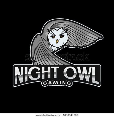 Night Owl Gaming Logo Graphic Design Stock Vector Royalty Free