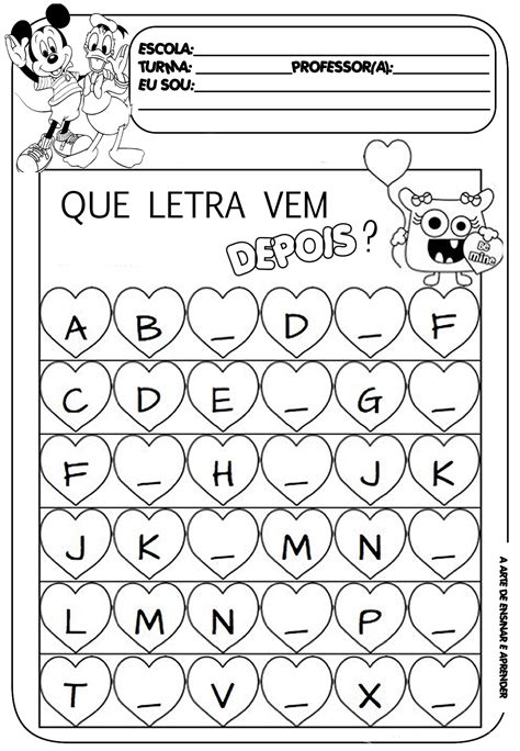 A Arte De Ensinar E Aprender Atividade Pronta Alfabeto Portuguese