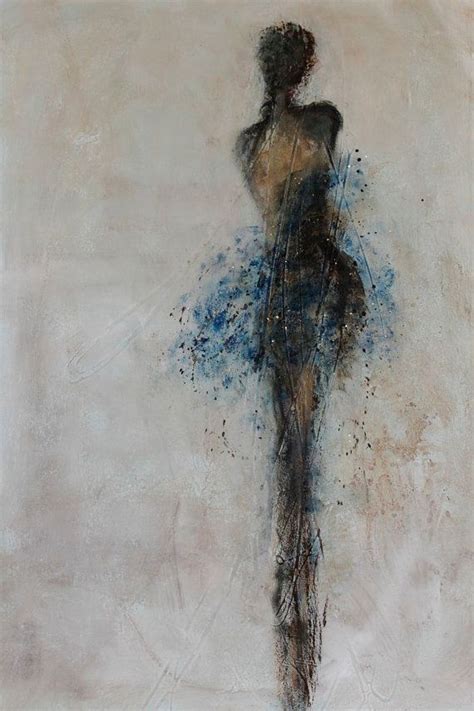 Figurative Painting Dancer Woman Textured Gold Flakes 24 X 36 Swalla