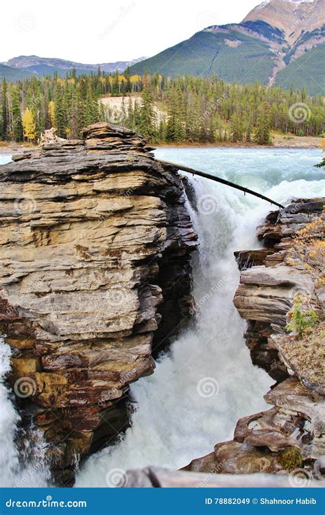 Athabasca Falls Jasper Alberta Stock Image Image Of Canada