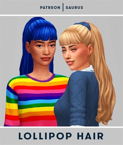 Lollipop Hair V2 At Saurus Sims Sims 4 Updates