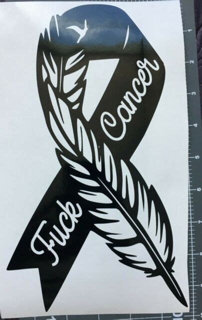 1 Fuckcancer Cancer Black Ribbon Vinyl Sticker Ebay