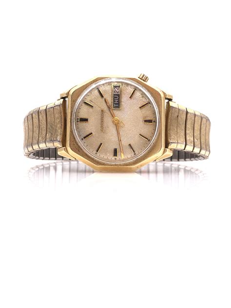 Lot Vintage Bulova Accutron 14k Gold Filled Mens Watch