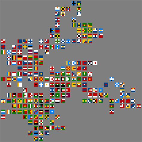 Map Of The Flags Of The World In 3x3 Pixel Format Can You Identify