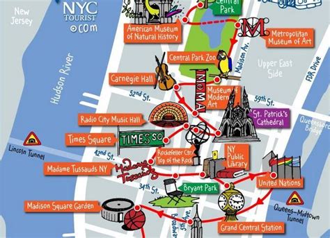 New York Sites Map Tourist Map Of English