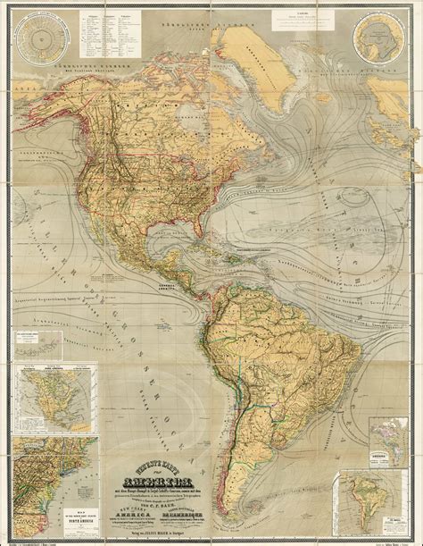 Magnificent Thematic Map Of North And South America Rare And Antique Maps