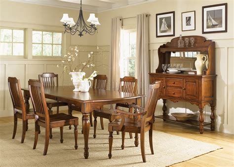 Chestnut Finish Formal Dining Room Rectangular Table Woptions