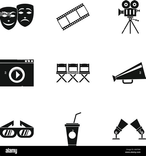 Movie Icons Set Simple Style Stock Vector Image And Art Alamy