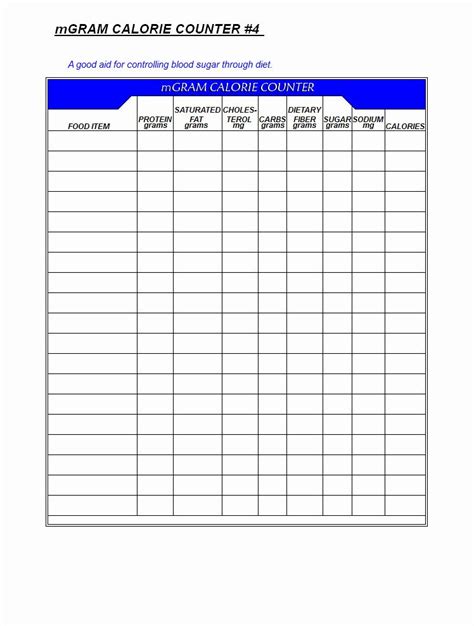 Printable Food Calorie Chart Example Document Template Calorie Chart Food Calorie Chart