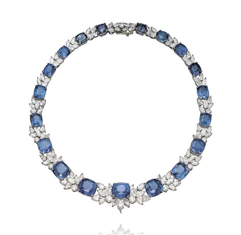 A Sapphire And Diamond Necklace By Harry Winston