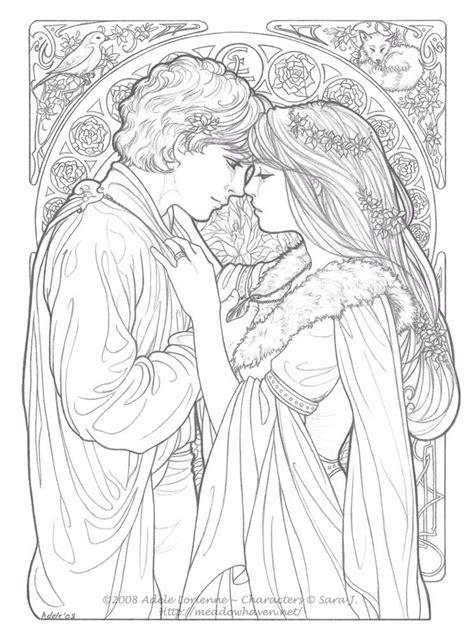 Romeo And Juliet Character Drawings Sketch Coloring Page