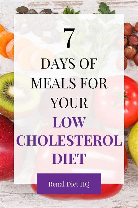 In fact, patients with normal. Daily Meal Plan to Lower Cholesterol | Low cholesterol ...