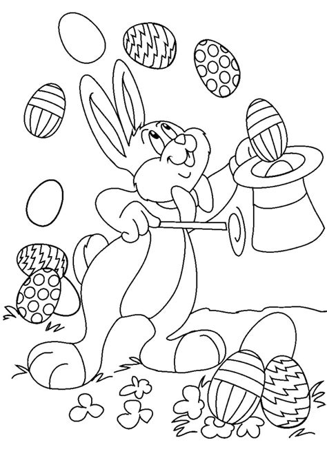 Idéal pour occuper les enfants pendant la période de pâques ! Coloriage Lapin de Pâques facile dessin gratuit à imprimer