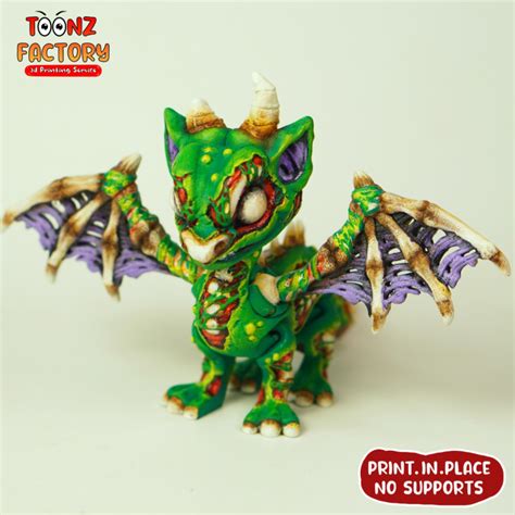 3d Printable Flexi Zombie Dragon By Toonz Factory