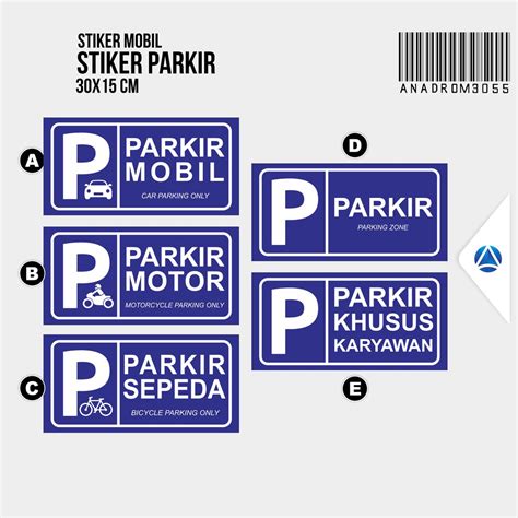 Jual Stiker Parkir Area X Cm Parking Zone Anadrom Shopee