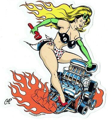 COOP STICKER DECAL Lady Luck Pin Up Girl Kustom Kulture Hot Rod Poster