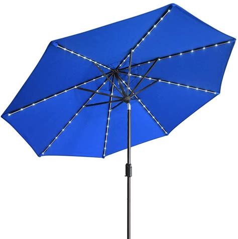 Eliteshade Solar Umbrellas 9ft Market Umbrella With 80 Led Lights Patio