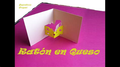 Pop Up Origami Papiroflexia Ratón En Queso In 3d Youtube