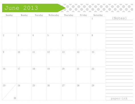 Free Printable Calendars June July 2013