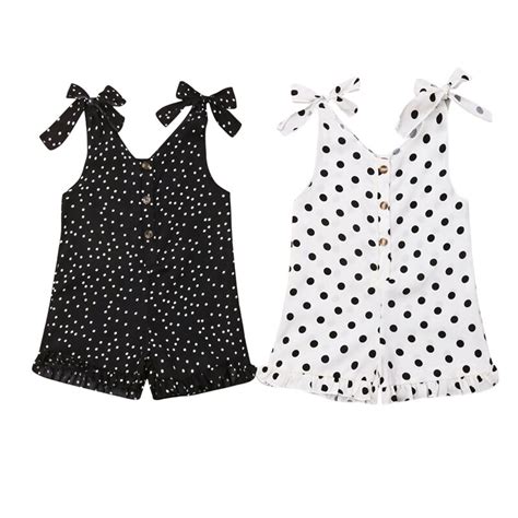 Toddler Infant Baby Girls 1 5y Romper Clothes Sleeveless Polka Dots