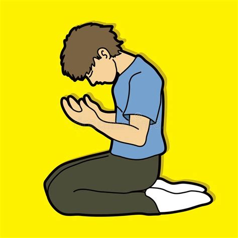 Prayer Christian Praying Cartoon Graphic Vector Stock Vector