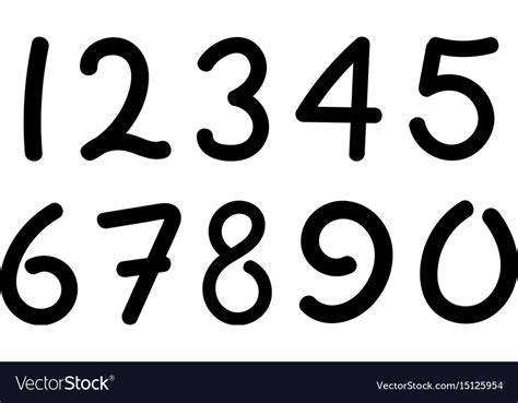 Arabic Numerals Set 1 10 Royalty Free Vector Image