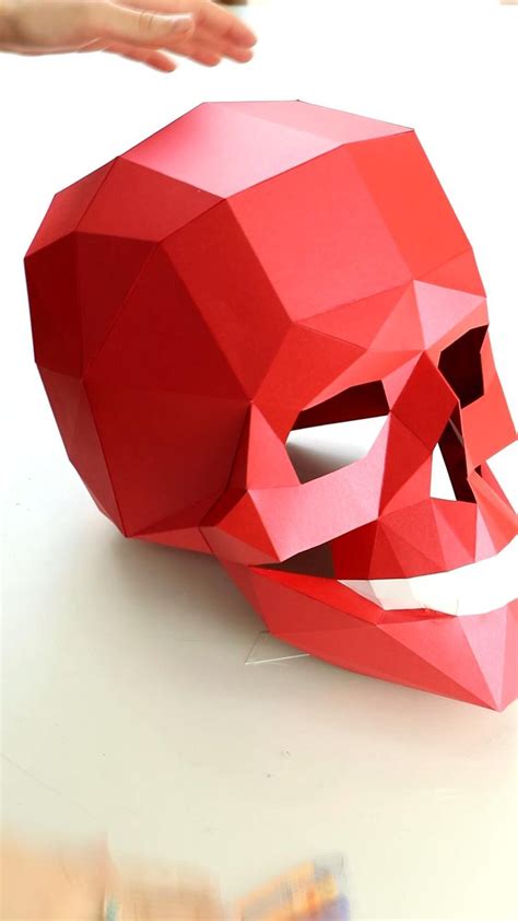 Human Skull Mask Diy Low Poly Mask Skull Paper Craft Mask Skull Pdf