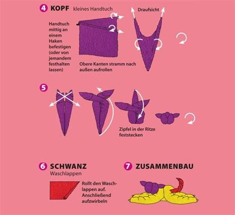 Klicken sie hier, um zu drucken. Tiere aus Handtüchern falten in 2020 (mit Bildern ...