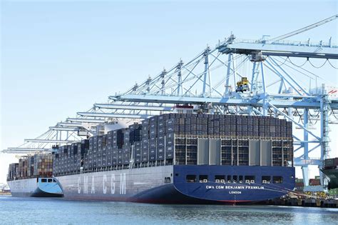 Huge New Container Ship Arrives At Port Of Los Angeles The Boston Globe