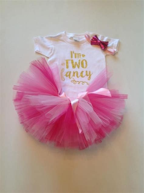 Two Fancy Birthday Tutu Outfit Second Birthday Set Second Etsy Birthday Tutu Outfit Pink