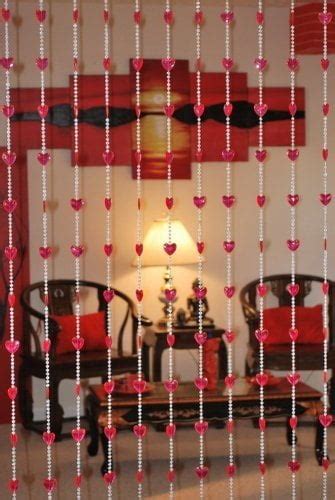 Beautiful Acrylic Beaded Curtain Red Heart