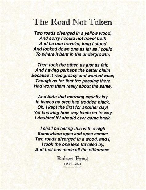 The Road Not Taken By Robert Frost On Parchment Art Print By Desiderata