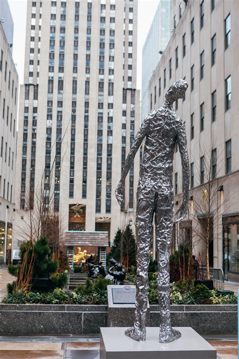 Rockefeller Center Unveils 10 Foot Steel Sculpture Looking Up