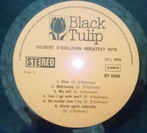 Unknown Artist Gilbert Osullivan Greatest Hits Vinyl Lp Compilation Stereo