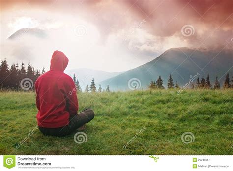 Meditation In The Mountains Stock Image Image Of Fitness Relax 20244617