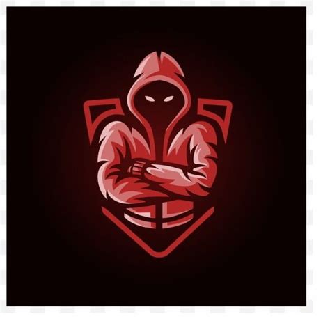 Esport Logo Design Red Assasin With Shield Illsutration