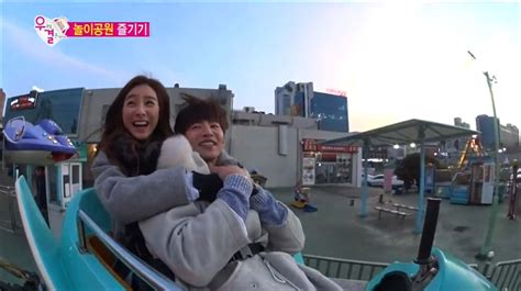 Jaerim making romantic guess on finding soeun's hand at the blindfolded game. "We Got Married" Ep. 263 - First Impressions | Couples ...