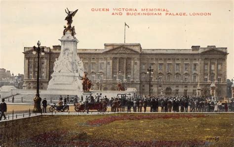 Queen Victoria Memorial And Buckingham Palace London England Early